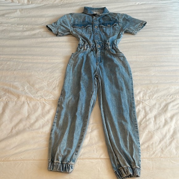 Zara Bottoms Zara Kids Glam Denim Jumpsuit Poshmark